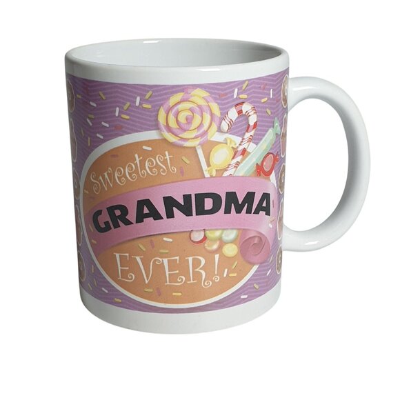 Sweetest Grandma Ever Ceramic Coffee Mug Nana Tea Gift Candy Kitchen Novelty - Picture 1 of 4